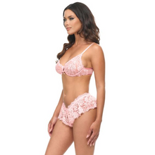 Flirty two-piece underwired sheer and mesh bra set