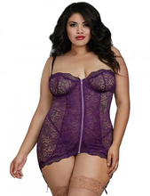 Sexy zipper chemise
