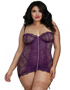 Sexy zipper chemise
