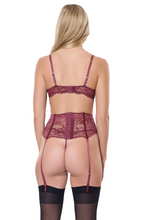 Sexy Lace Garter Bra Set Plum