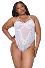 Sexy lace and mesh bridal bodysuit