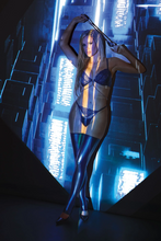 Darque Midnight Wet Look & Lace Underwire Bra & Thong