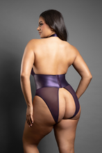 Sexy open halter bodysuit with a matching blindfold