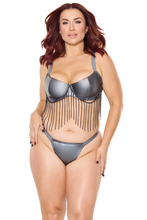 Metallic Silver bra set witg wringes