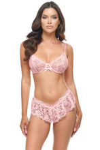 Flirty two-piece underwired sheer and mesh bra set