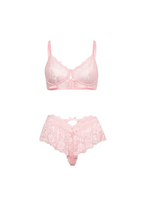Flirty two-piece underwired sheer and mesh bra set