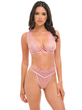 Sexy light rose Lace Underwire Bra Set