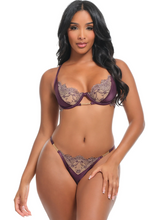 Loretta Sheer Embroidered Bra & Panty Set with Rhinestones
