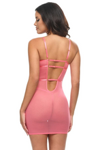 Spicy light pink chemise with a charming heart-shaped keyhole at the bust