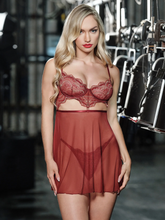Irresistible two tone lace babydoll set