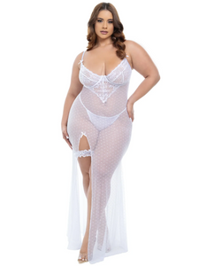 Bridal Sheer Gown & Garter Set