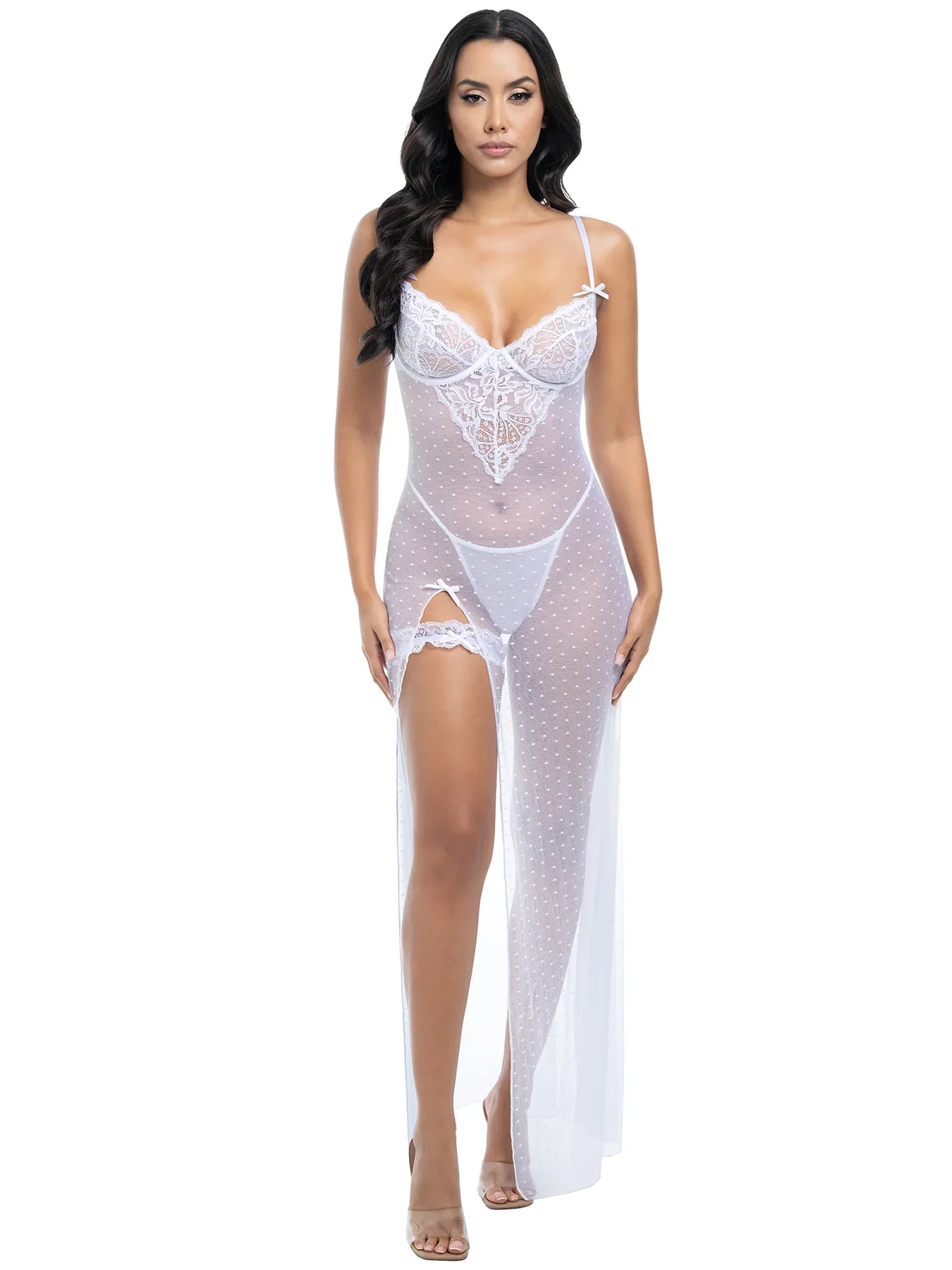 Bridal Sheer Gown & Garter Set