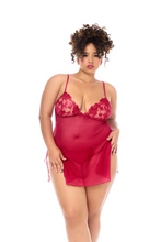 A flirty and romantic babydoll with embroidered cups