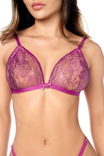Stunning jewel-toned lace bralette set