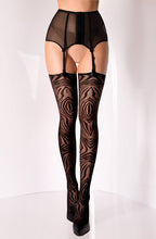 Black Stockings with Tribal-Inspired Design