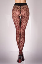 Stunning Crotchless tights with All-Over Design
