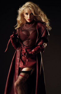 Sheer Black Stockings with Ornate Berry Embroidery