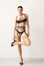 Luxurious designer bra set with harness top