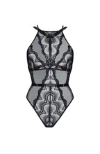 Senusal black bodysuit with harness