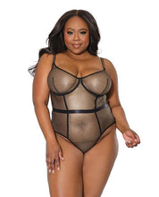 Sparkly metallic fishnet bodysuit