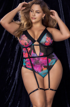 Floral print bodysuit with adjustable straps