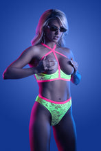 Glow in the dark lingerie - Cupless bra set