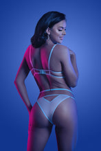 Iridescent Glow-in-the-Dark Cutout Cup Bra and Cage Panty Set