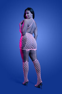 GLow in the dark lingerie - fishnet bodystosking