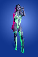 Glow in the dark lingerie - fishnet bodystocking