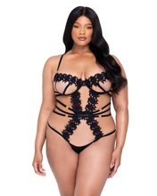 Exclusive floral guipure lace trim bodysuit