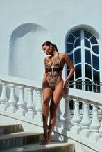 Sensual Embroidered orchid detail bodysuit