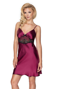 Elegant satin plum nighdress