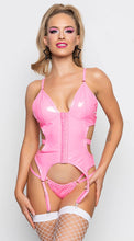 Barbie pink latex corset set