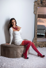 Shimmer Cranberry stockings
