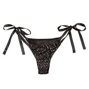 Sexy side tie panty with rhinestones