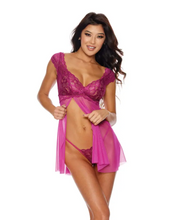 Sexy mesh fuchsia babydoll set - Limited Edition