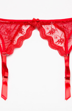 Classy embroidery lace garter belt