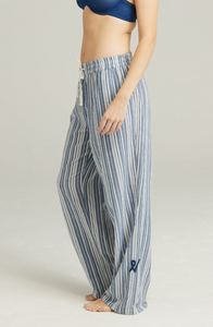 Organic cotton classic trouser - French navy stripe