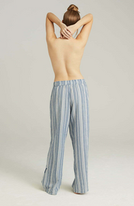 Organic cotton classic trouser - French navy stripe