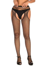 Sparkly fishnet crotchless pantyhose