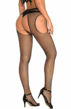 Sparkly fishnet crotchless pantyhose