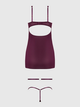 Shimmer Mesh O-Ring Thigh Garter Chemise Set