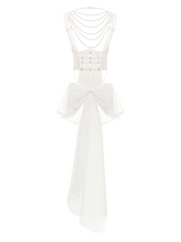 Designer bridal harness corset with pearls