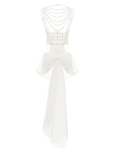Designer bridal harness corset with pearls