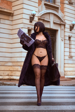 Black Corseted Lace Strapless Bustier & Thong Set