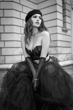 Black Corseted Lace Strapless Bustier & Thong Set
