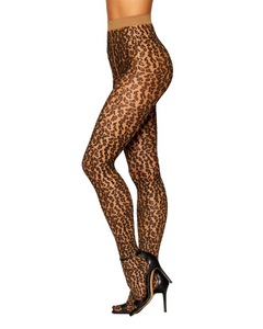 Sheer leopard pantyhose