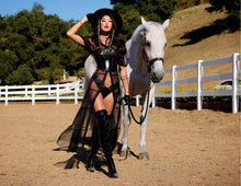 Sexy wet look bustier set