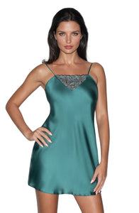 Romantic short satin nightdress