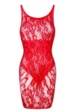Provocative fishnet mini dress